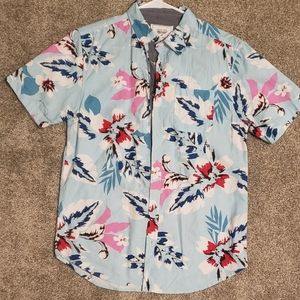 Mens Floral/Hawaiian Slim Fit Dress Shirt Size Med